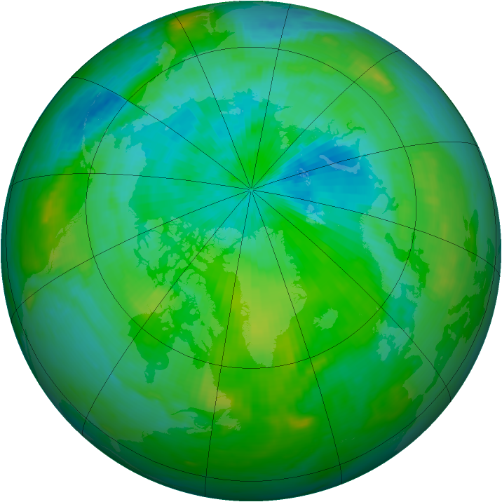 Arctic ozone map for 27 August 1991